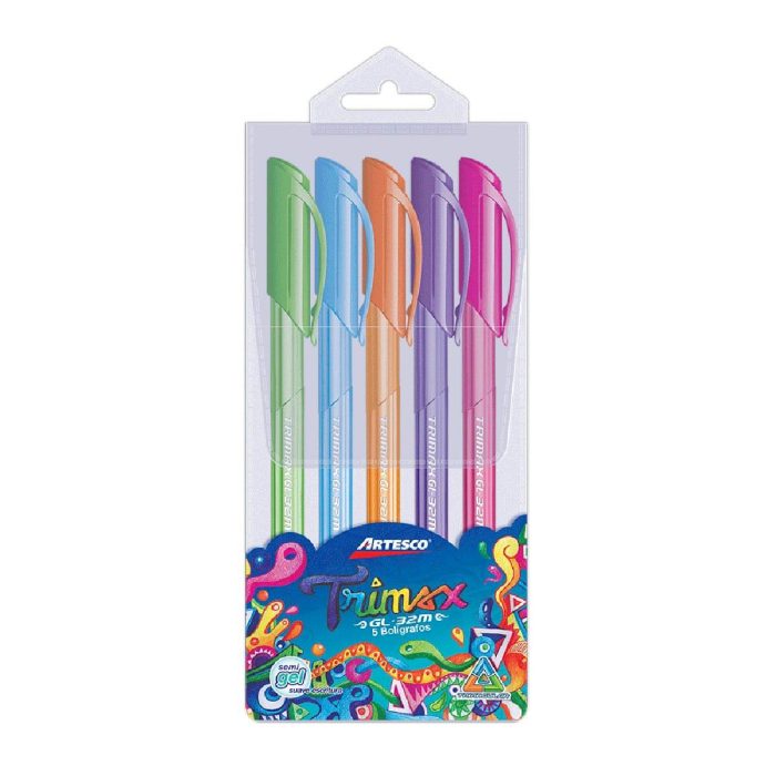 BOLIGRAFO ARTESCO GL-32M ESTUCHE X 5 COL TRIMAX